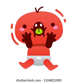 OMG surprised monster cute face
vector file.