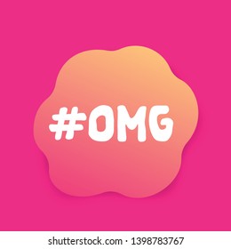 OMG text, vector design on pink