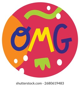 Ilustración vectorial Omg. Diseño minimalista plano. Ilustración editable para el Web, móvil, impresión