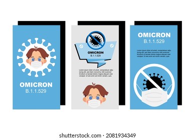 Omicron. B.1.1.529. Coronavirus Bacteria Cell, new strain, Covid-2019. No Infection and Stop Coronavirus Concepts. Dangerous Coronavirus Cell in South Africa. Deadly type of virus. For social media
