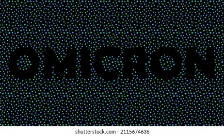 Omicron B.1.1.529 new coronavirus SARS-CoV-2 lettering with virus glyph symbol background vector illustration