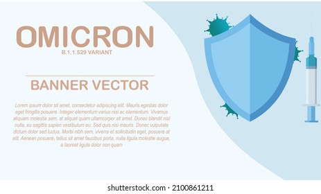 Omicron banner. New variant of Covid. Vector illustration
