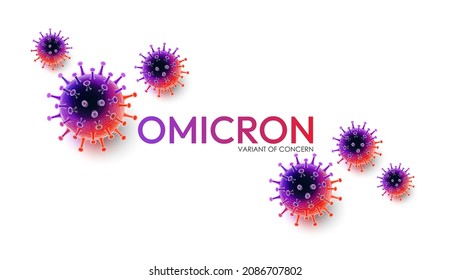 Omicron Coronavirus Variant disease, COVID-19 mutation with typography, Variant of Concern concept, vector illustration