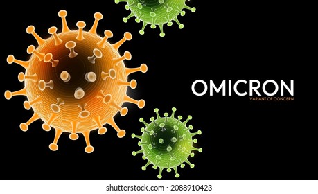 Omicron Coronavirus Variant disease, COVID-19 mutation with typography, Variant of Concern concept, vector illustration