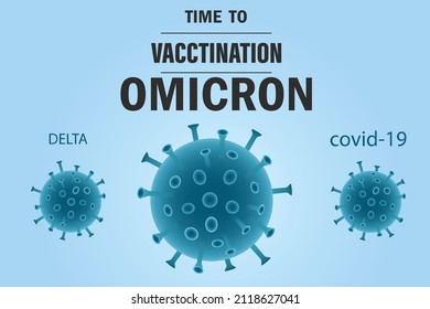 Omicron coronavirus variant sars ncov 2021 2022.Omicron B.1.1.529 Strain.South Africa Coronavirus variant. illustration