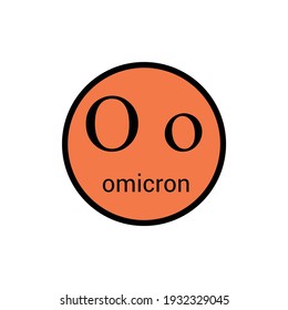omicron greek letter symbol on white background
