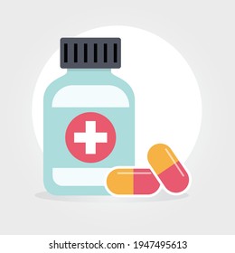 Medizin Vektorgrafik in einem flachen Icon Stil.