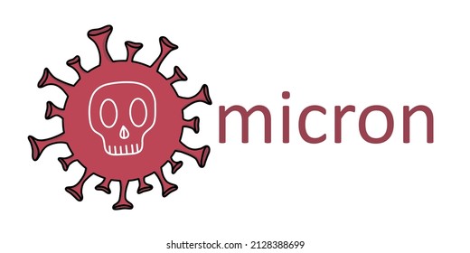Omicron new covid-19 stain vector isolated illustration. Variant of coronavirus. New mutated rapidly spreading virus stain.