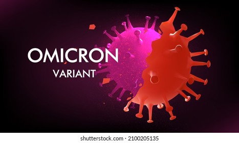 Omicron new SARS mutation variant B.1.1.529 concept .  vector illustration