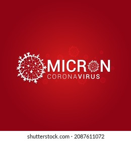 Omicron new strain variant of coronavirus outbreak vector background. Omicron variant with typography and logo