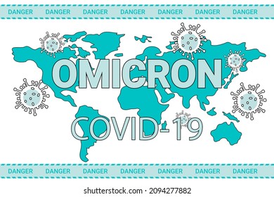 Omicron, Ein Poster, das Sicherheit und Gesundheit fordert.Flache Vektorgrafik.