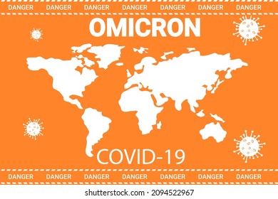 Omicron, A poster calling for safety and taking care of your health.Flat vector illustration.