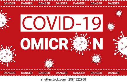 Omicron, A poster calling for safety and taking care of your health.Flat vector illustration.