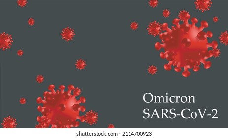 Omicron Sars Ncov 2 Strain 2021 2022. South Africa Coronavirus Variant. Omicron Coronavirus Variant Sars Ncov 2. 3D Illustration