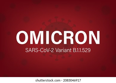 Omicron SARS-CoV-2 Variant B.1.1.529 on a red background.