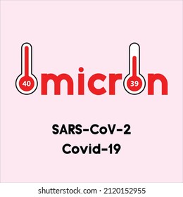 Omicron thermometer 40 39 degrees. SARS COV 2. Covid 19, coronavirus banner and wallpaper, vector file
