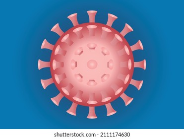 Omicron variant covid-19 virus on blue background.