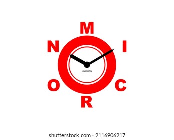 Omicron variant. Omicron vector illustration. Omicron variant. OMICRON CLOCK. NEW VECTOR DESIGN.