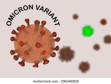 Omicron Variant vector illustration, the new South Africa variant of Coronavirus: Omicron, SARS-CoV-2, new pandemic period concept.