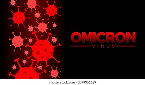 Omicron-Virus-Illustration. Geeignet für Poster, Banner, Kampagne und Hintergrund.