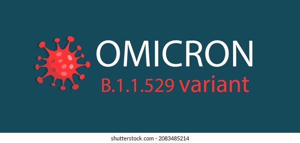 omicron virus mutant variant covid-19 sars-cov-2, vector illustration
