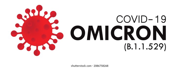 omicron virus mutant variant covid-19 sars-cov-2, vector illustration