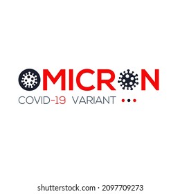 Omicron virus, new COVID-19 variant, Banner Word with Icons, Vector illustration.