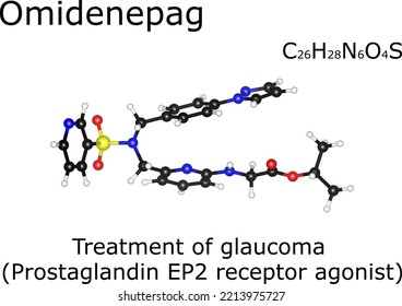 Omidenepag Isopropyl Drug Chemical Formula and Molecular Structure; Omidenepag is a Prostaglandin EP2 Receptor Agonist that is used for the Treatment of Glaucoma and Ocular Hypertension