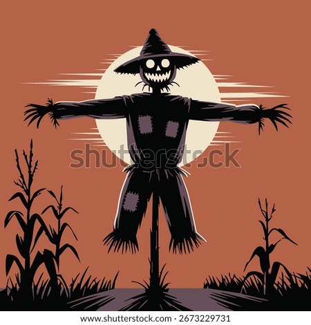 An ominous scarecrow's evil grin