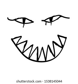 Ominous Smile Drawn Felttip Pen Monster Stock Vector (Royalty Free ...