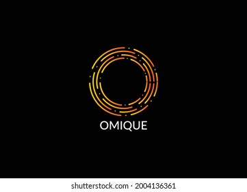 Omique Abstract O letter modern tech logo design