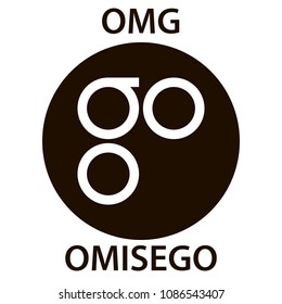 OmiseGo cryptocurrency blockchain icon. Virtual electronic, internet money or cryptocoin symbol, logo