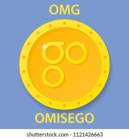 OmiseGo cryptocurrency blockchain icon. Virtual electronic, internet money or cryptocoin symbol, logo