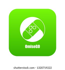 Omisego icon green vector isolated on white background