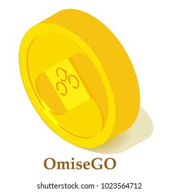 Omisego icon. Isometric illustration of omisego vector icon for web