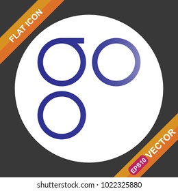 OmiseGO sign flat icon for web, UI, UX, and app on black background