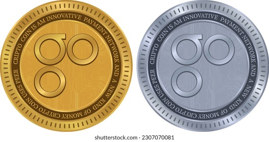 ilustraciones vectoriales de monedas omisego-omg. 3 quinquies ilustración. monedas vectoriales.