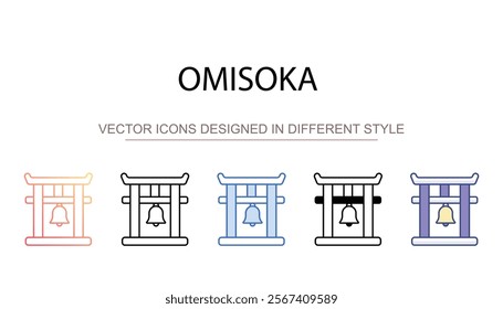 Omisoka icon design with white background stock illustration