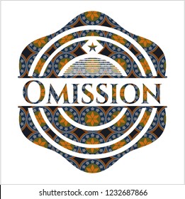 Omission arabesque emblem background. arabic decoration.