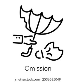 Omission icon designed in line style 