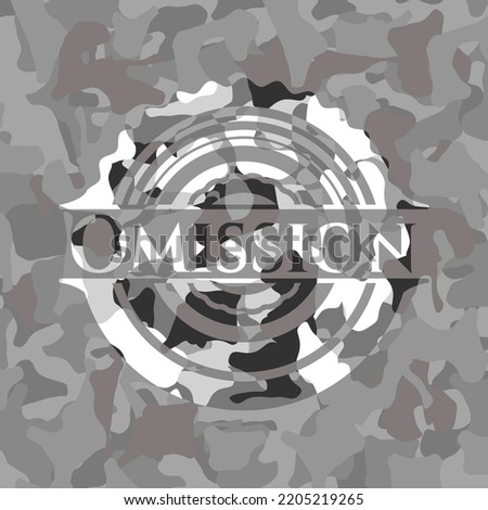 Omission on grey camouflaged pattern 