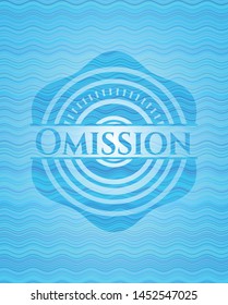 Omission water wave representation style badge. Vector Illustration. Detailed.