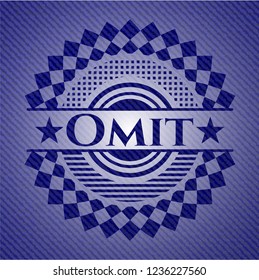 Omit emblem with jean background