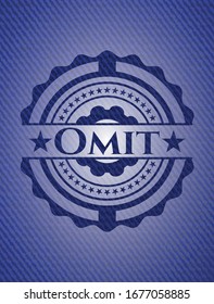 Omit emblem with jean high quality background. Vector Illustration. Detailed.