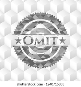 Omit grey emblem with cube white background