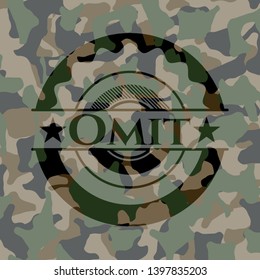 Omit on camo pattern. Vector Illustration. Detailed.