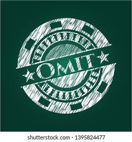Omit written on a chalkboard. Vector Illustration. Detailed.
