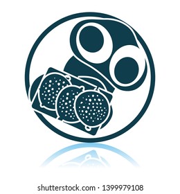 Omlet And Sandwich Icon. Shadow Reflection Design. Vector Illustration.