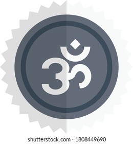 omm vector flat color icon 