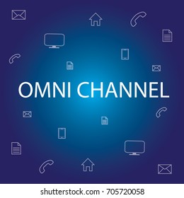 omni channel online icon on vector on illustration